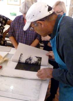 inspecting a fresh print